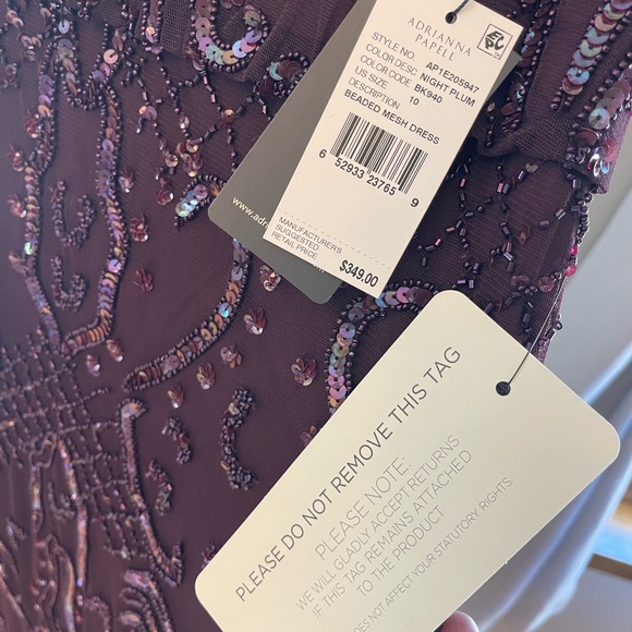 Adrianna Papell beaded mesh dress NWT - Picture 4 of 8